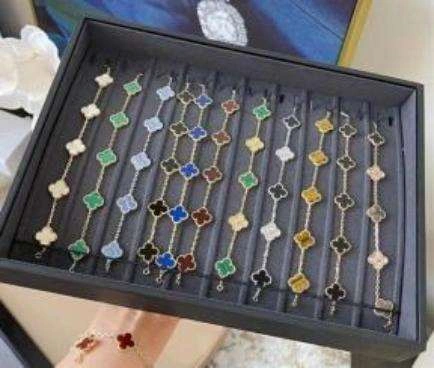 A selection of bracelets with colorful clover motifs