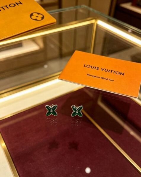 Louis Vuitton Green Flower Stud Earrings