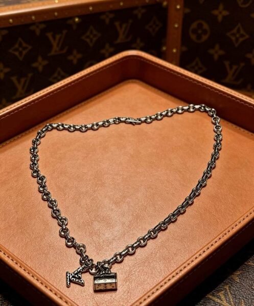 Louis Vuitton Padlock and Letter-Charms Necklace