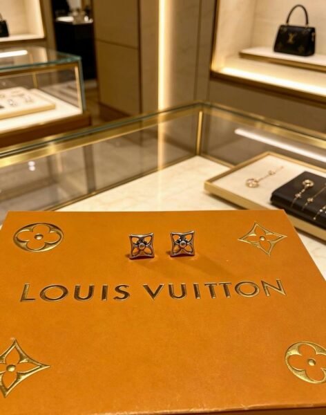 Louis Vuitton Square Openwork Stud Earrings
