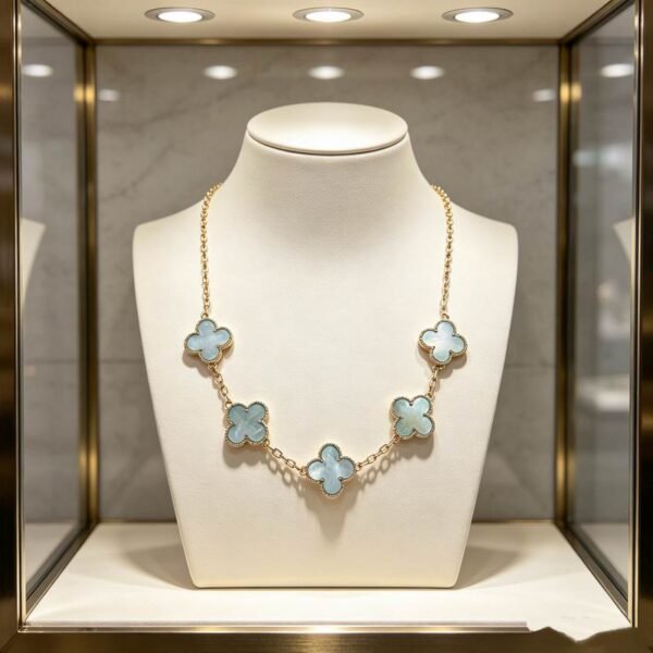 Van Cleef Blue Five-Clover Necklace