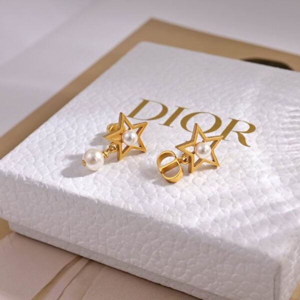 Dior Open Star and CD Earrings