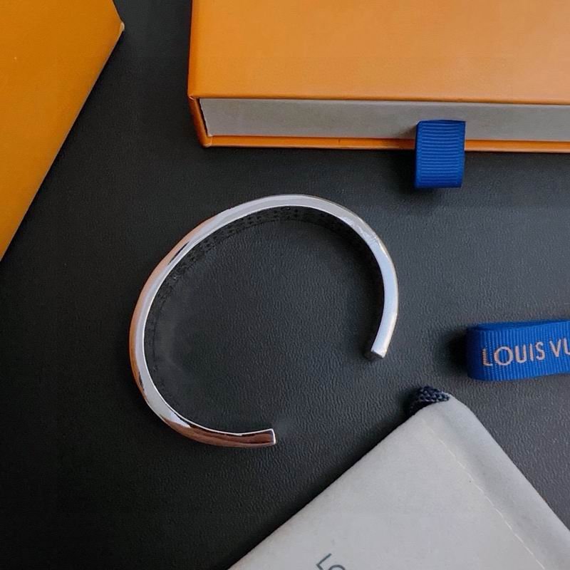 Louis Vuitton Black and White Monogram Open Cuff Bracelet