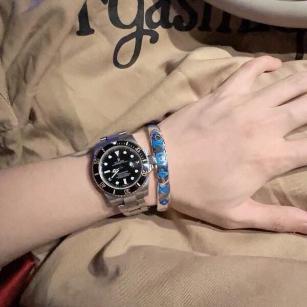 Louis Vuitton Blue and White Monogram Open Cuff Bracelet