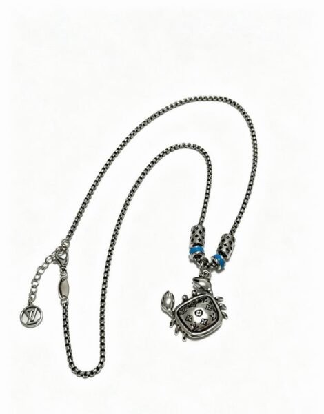 Louis Vuitton Character Pendant Necklace with Blue Accents