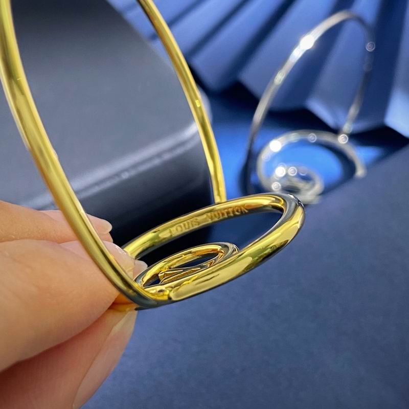 Louis Vuitton Circle LV Emblem Open Cuff Bracelet