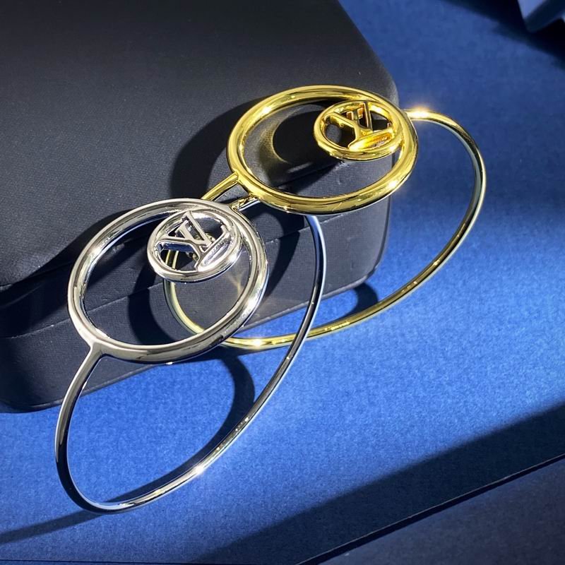 Louis Vuitton Circle LV Emblem Open Cuff Bracelet