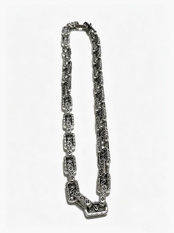 Louis Vuitton Openwork Rectangular Link Necklace
