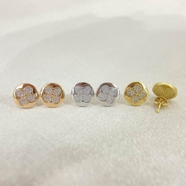 Louis Vuitton Patterned Round Disc Stud Earrings