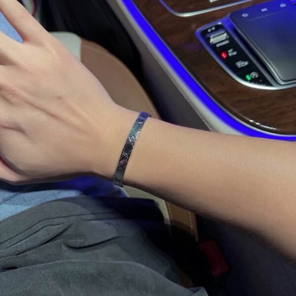 Louis Vuitton Slim White Monogram Open Cuff Bracelet
