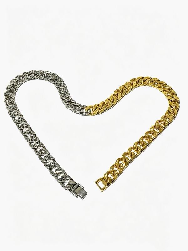 Louis Vuitton Two Tone Curb Chain Necklace